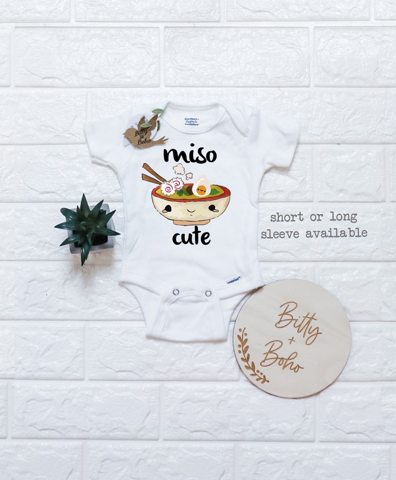 Miso Cute Onesie®, Baby Shower Gift, Unisex Baby Clothes, Baby Boy Clothes, Funny Onesies, Sushi Onesie, Cute Baby Onesies, Hipster Baby image 5