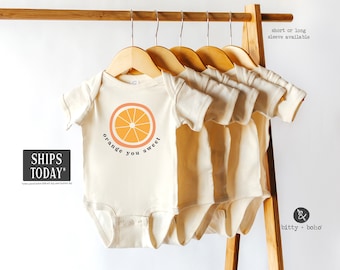 Orange You Cute Baby Bodysuit, Orange Baby Bodysuit, Cute Baby Clothes, Orange Romper,Unisex Baby Bodysuit,Orange Shirt, Fruit Baby Bodysuit