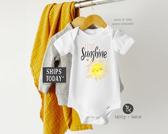 Little Sunshine Onesie®, Cute Sunshine Shirt, Cute Onesies, Boho Baby Clothes, Baby Girl Clothes, Bohemian Baby, Hippie Baby Onesies, Yellow