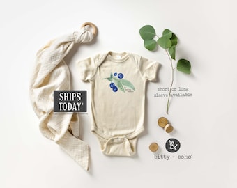 So Berry Sweet Baby Bodysuit, Blueberry Baby Bodysuit, Fruit Baby Bodysuit, Cute Baby Clothes, Neutral Baby Bodysuits, Minimalist Baby