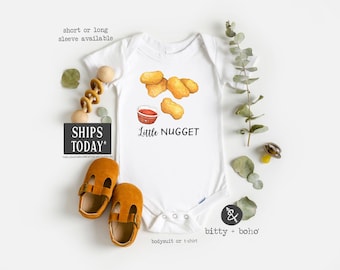 Chicken Nugget Baby Onesie®, Hipster Baby, Funny Baby Onesies, Unique Baby Gift, Unisex Baby Clothes, Fast Food Onesie,Little Nugget,Brother