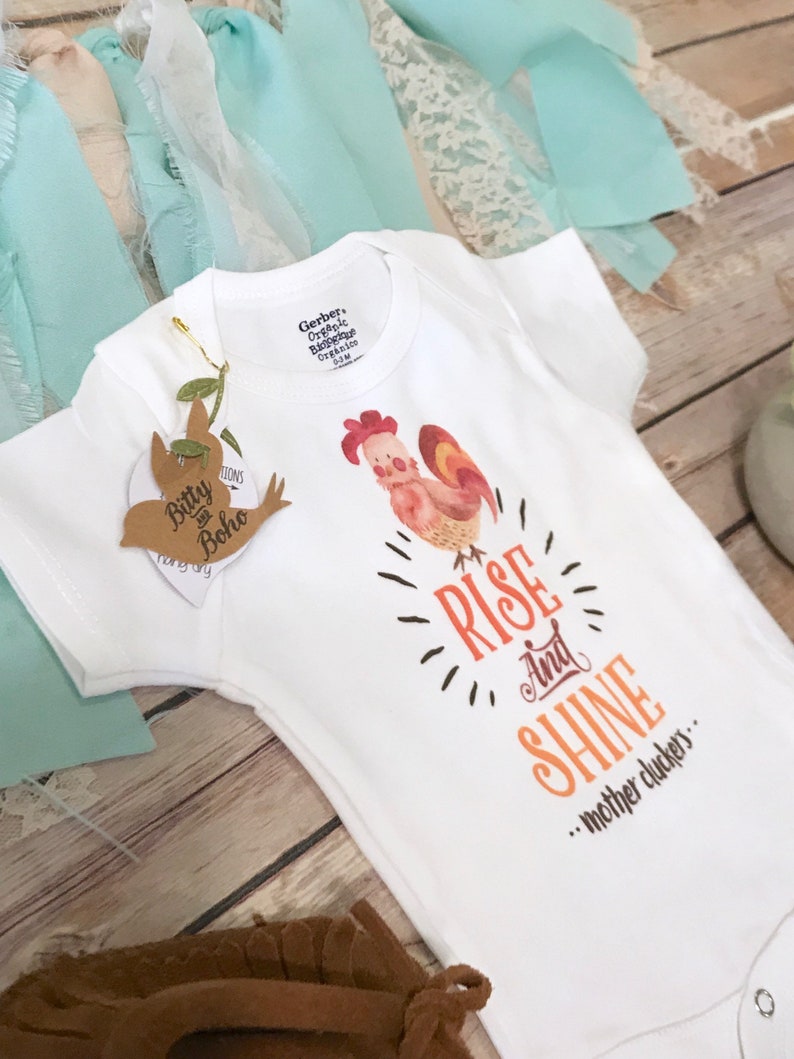 Rooster Onesie® Baby Shower Gift Cute Baby Clothes Funny Etsy