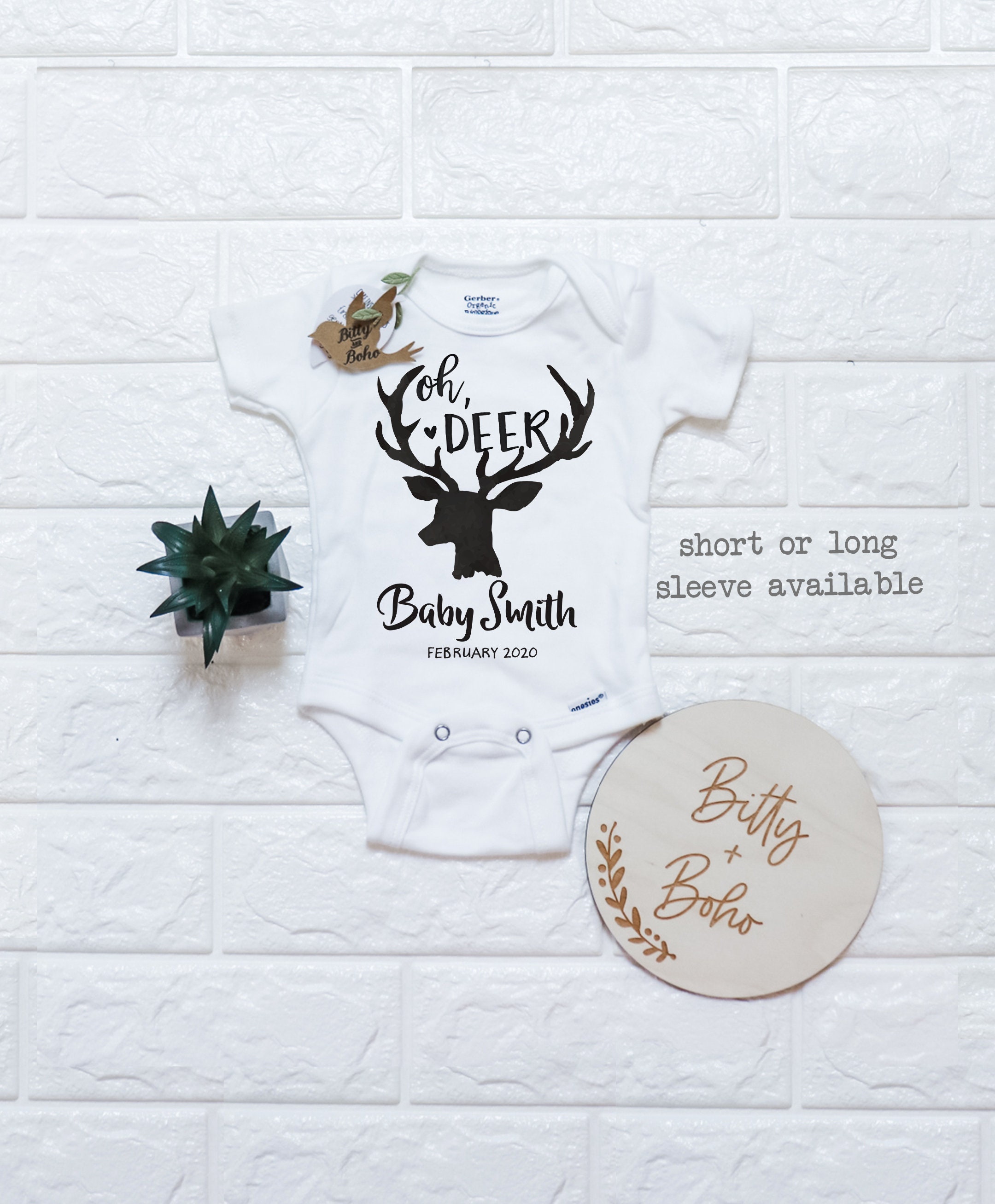 Oh Deer Pregnancy Announcement Onesie®, Deer Pregnancy Reveal, Huntin…