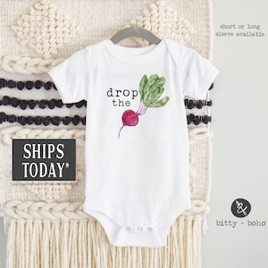 Drop The Beet Onesie®, Hipster Baby Clothes, Funny Baby Onesies, Unique Baby Gift, Unisex Baby Clothes, Hip Hop Onesie, Funny Baby Bodysuit