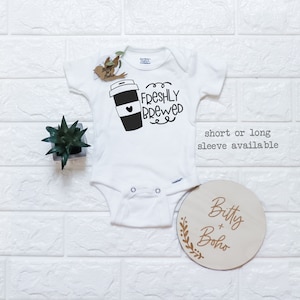 Coffee Onesie®, Freshly Brewed Onesie, Cute Baby Clothes, Baby Shower Gift, Coffee Baby Bodysuit, Funny Coffee Shirt, Coffee Baby Bodysuit
