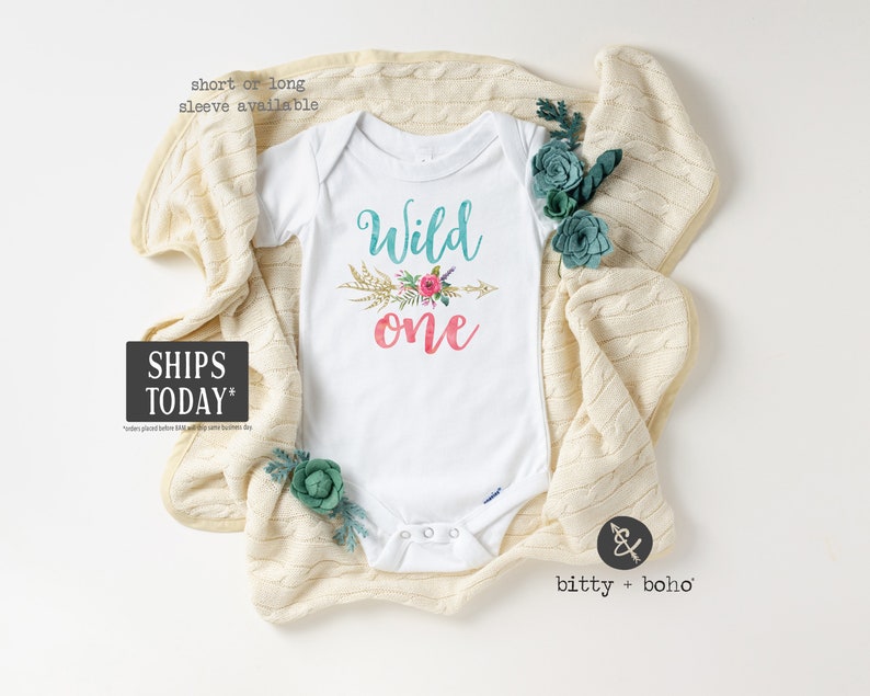 Wild One Onesie®, Wild One Birthday Outfit, Boho Birthday Shirt, First Birthday Girl Outfit, 1st Birthday Shirt, Boho Baby Clothes, Arrow 