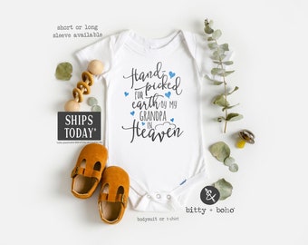 Grandpa Memorial Onesie®, Cute Baby Onesie, Grandpa Onesie, Unisex Baby Clothes, Hand picked for mommy and daddy by my Grandpa in Heaven