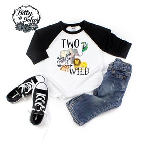 Two Wild Shirt, Second Birthday Boy Shirt, Zoo Birthday Shirt, Toddler Raglan Baseball Shirt, Zoo Animal Birthday, Zoo Two Birthday Shirt