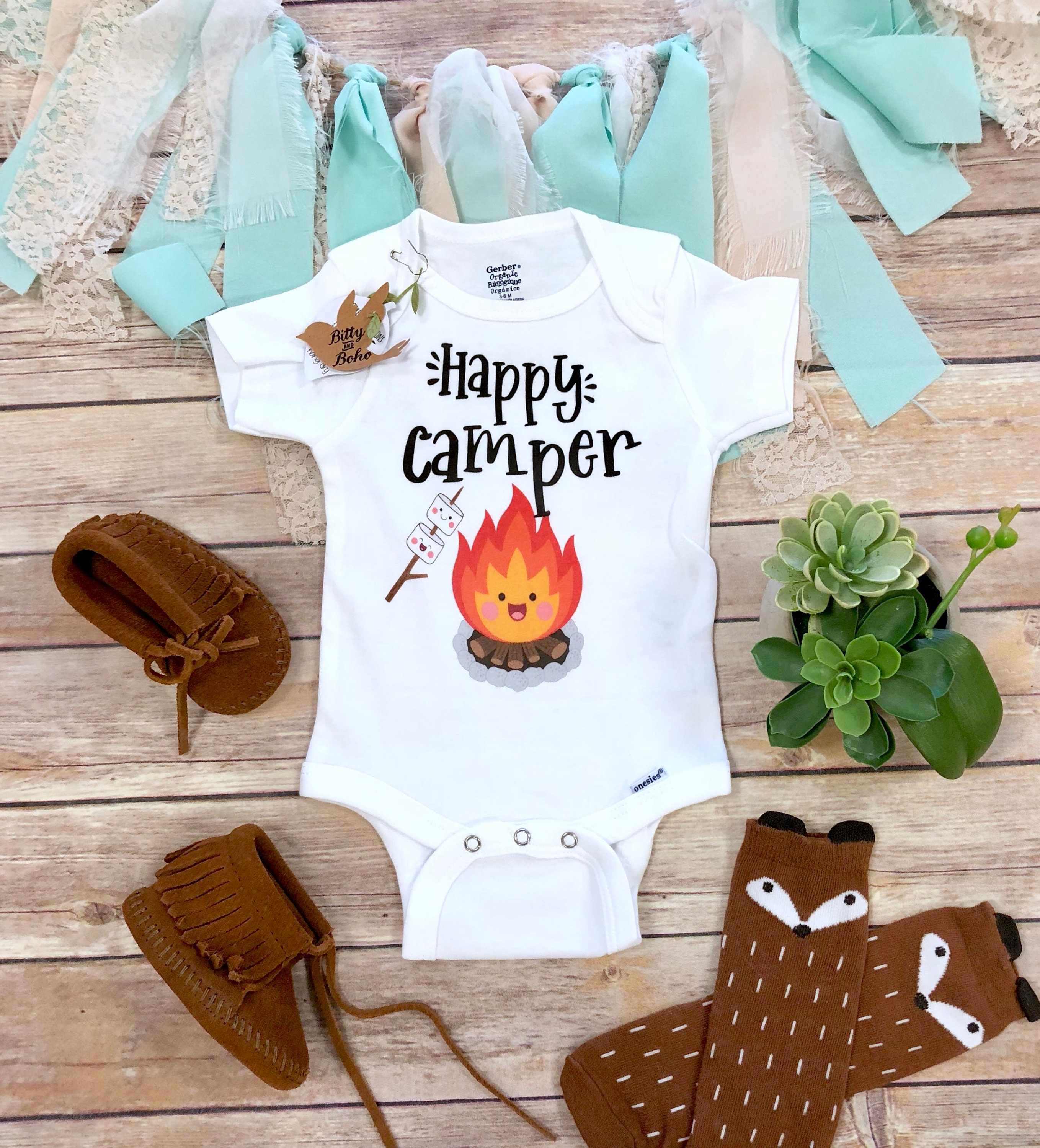 Happy Camper Onesie® Camping Onesie Camping Birthday Etsy