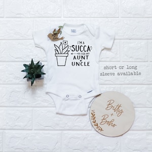 I&#39;m a Succa for my Aunt and Uncle Onesie®, Aunt and Uncle Pregnancy Announcement Onesie, Aunt and Uncle Onesie, Pregnancy Reveal to Sister