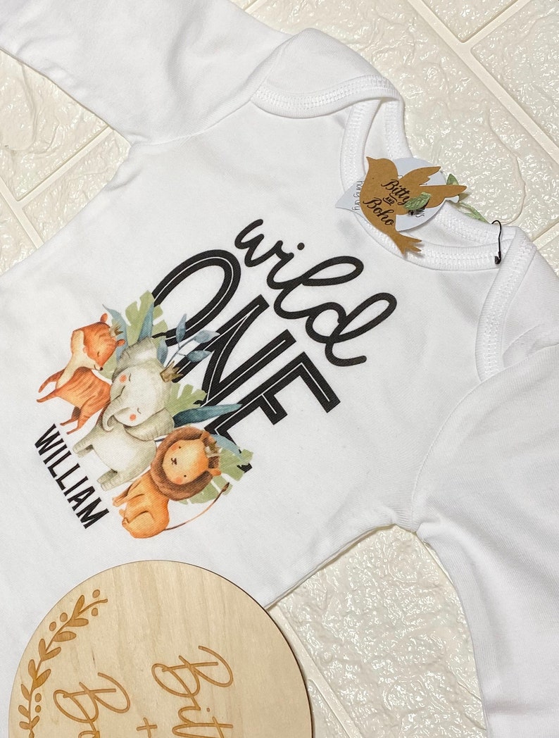 First Birthday Boy Wild One Onesie® Custom Zoo Birthday | Etsy