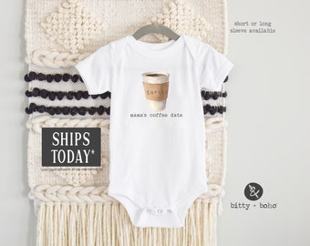 Coffee Onesie®, Mama's Coffee Date Onesie, Cute Baby Clothes, Unisex Baby Shower Gift, Baby Bodysuit, Coffee Baby Bodysuit, Unisex Baby Gift