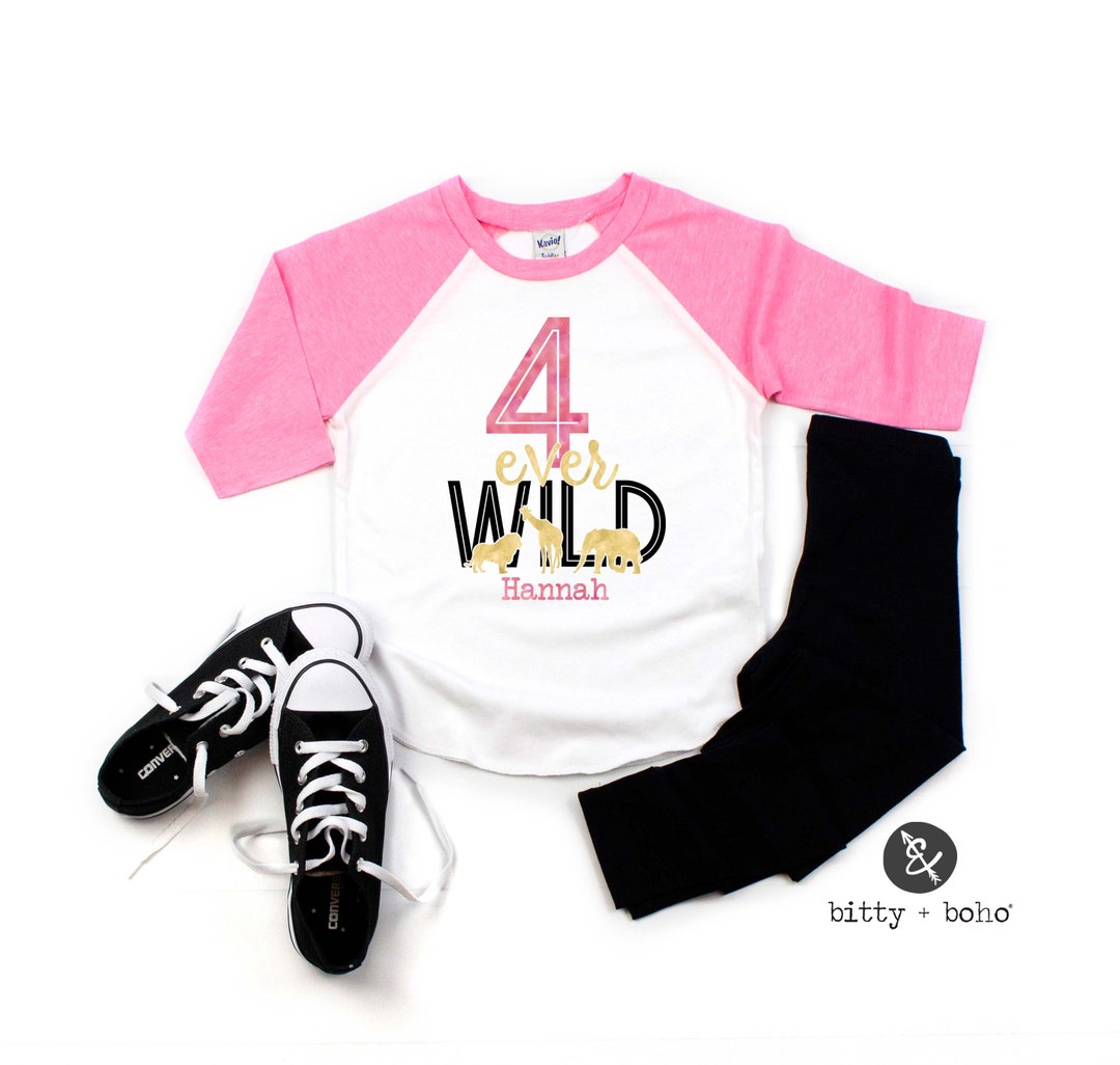 4 Ever Wild Shirt, Personalized Zoo Birthday Shirt, Custom Fourth