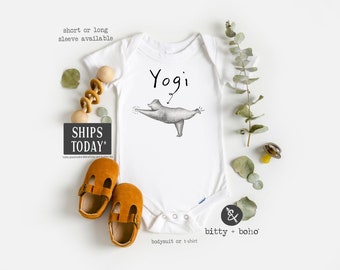 Bear Onesie®, Hipster Baby Clothes, Yoga Baby Bear, Yoga Onesie, Baby Shower Gift, Rustic Onesie, Cute Onesies, Boho Baby Clothes, One Piece