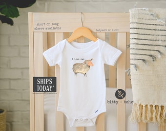 Farm Onesie®, I Love Ewe Baby Bodysuit, Sheep Shirt, Hipster Baby Clothes, Funny Baby Shower Gift, Funny Onesies, Cute Onesies, Country Baby