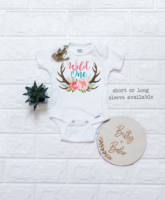 First Birthday Girl Wild One Onesie Deer Birthday Shirt Woodland Birthday First Birthday Outfit Girl Woodland Birthday Party One Shirt Etsy UK