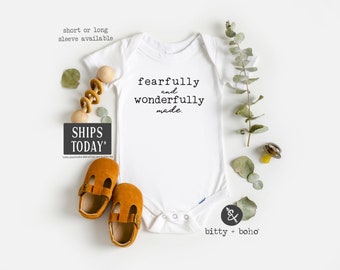 Fearfully and Wonderfully Made Onesie®, Proof That God Answers Prayers, Worth the Wait, Religious Baby Gift, Unisex Baby Clothes, IVF Shirt