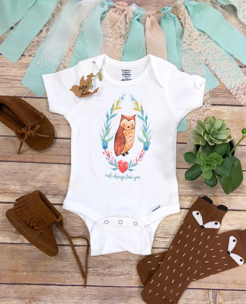 Owl Onesie® Baby Girl Clothes Boho Baby Clothes Baby Shower Etsy