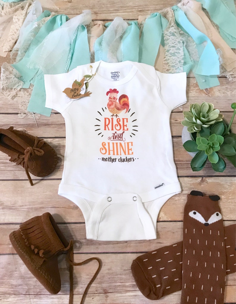 Rooster Onesie® Baby Shower Gift Cute Baby Clothes Funny Etsy