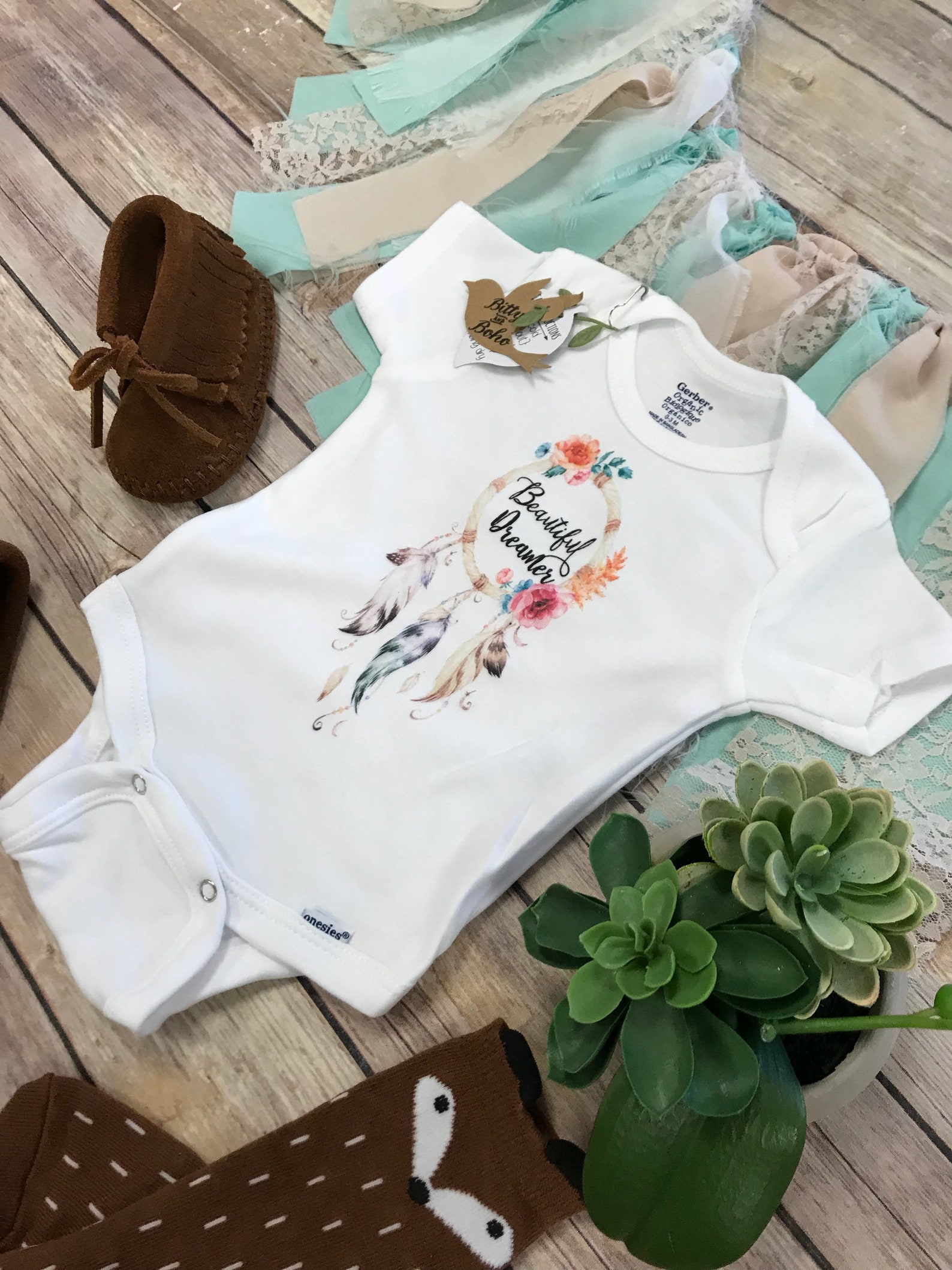 Boho Baby Clothes Dream Catcher Baby Onesie® Hippie Baby Etsy