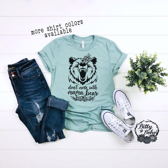 Mama Bear Shirt, Funny Mom Shirt, Gifts for Mom, Pregnancy Reveal Shirt, Funny Graphic Tees for Women, Cute Mama Shirt, Dont Mess With Shirt