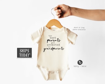 Die besten Eltern werden zu Großeltern-Baby-Bodysuit, Schwangerschaftsankündigungs-Shirt, Schwangerschafts-Enthüllung für Eltern, Großeltern-Baby gefördert