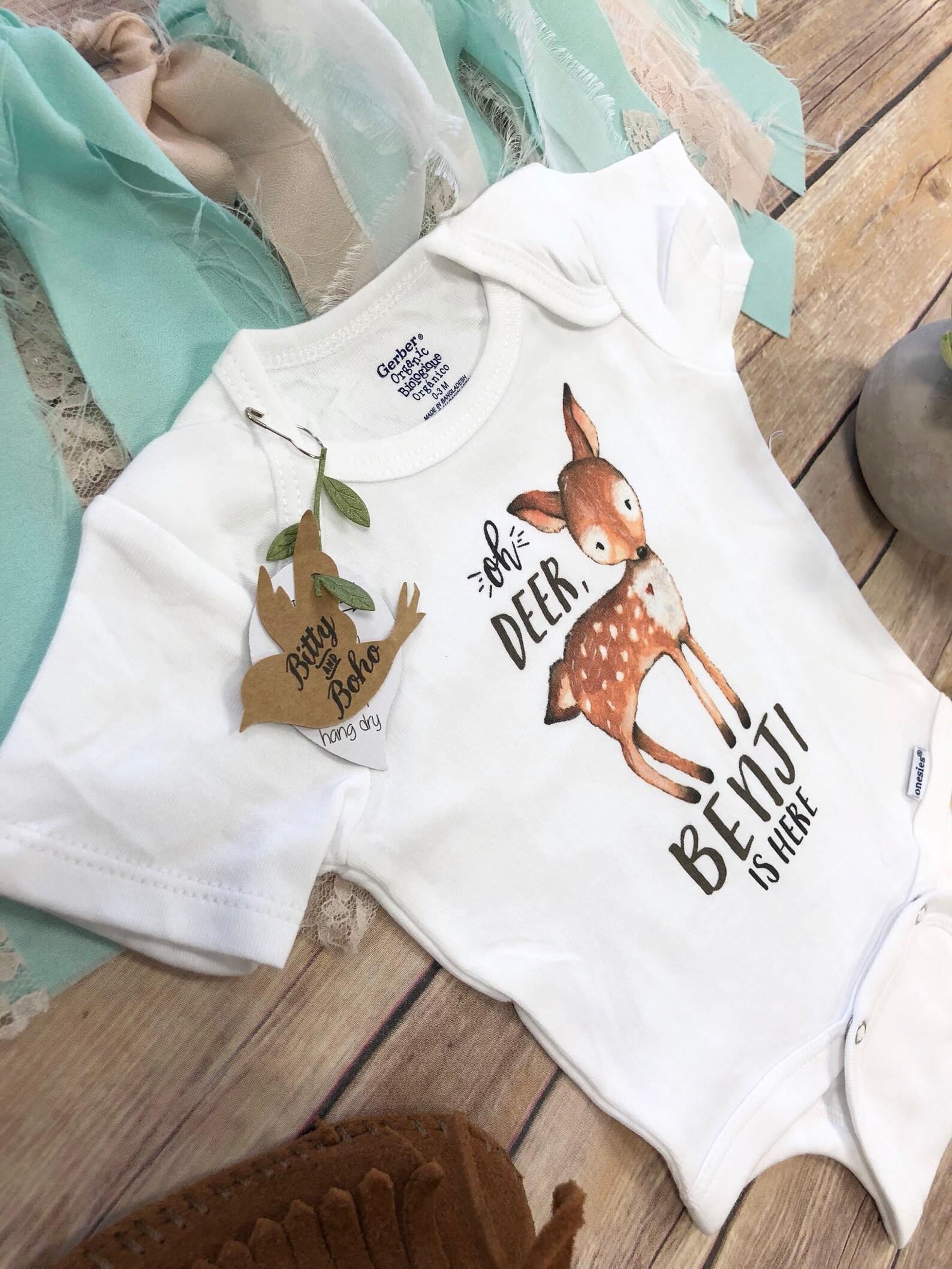 Newborn Boy Coming Home Outfit Baby Name Onesie® Deer Etsy