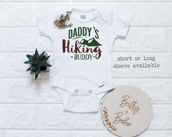 Hiking Onesie®, Baby Boy Clothes, Baby Shower Gift, Cute Onesies, Camping Onesie,  Fathers Day Onesie,Daddys Hiking Buddy Onesie,Dad Onesie