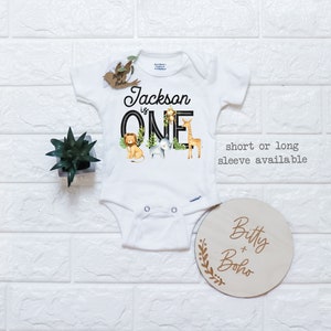 First Birthday Boy, One Onesie®, Custom Zoo Birthday Shirt, One Shirt, First Birthday Outfit Boy, Zoo Birthday Party Shirt, Zoo Animals