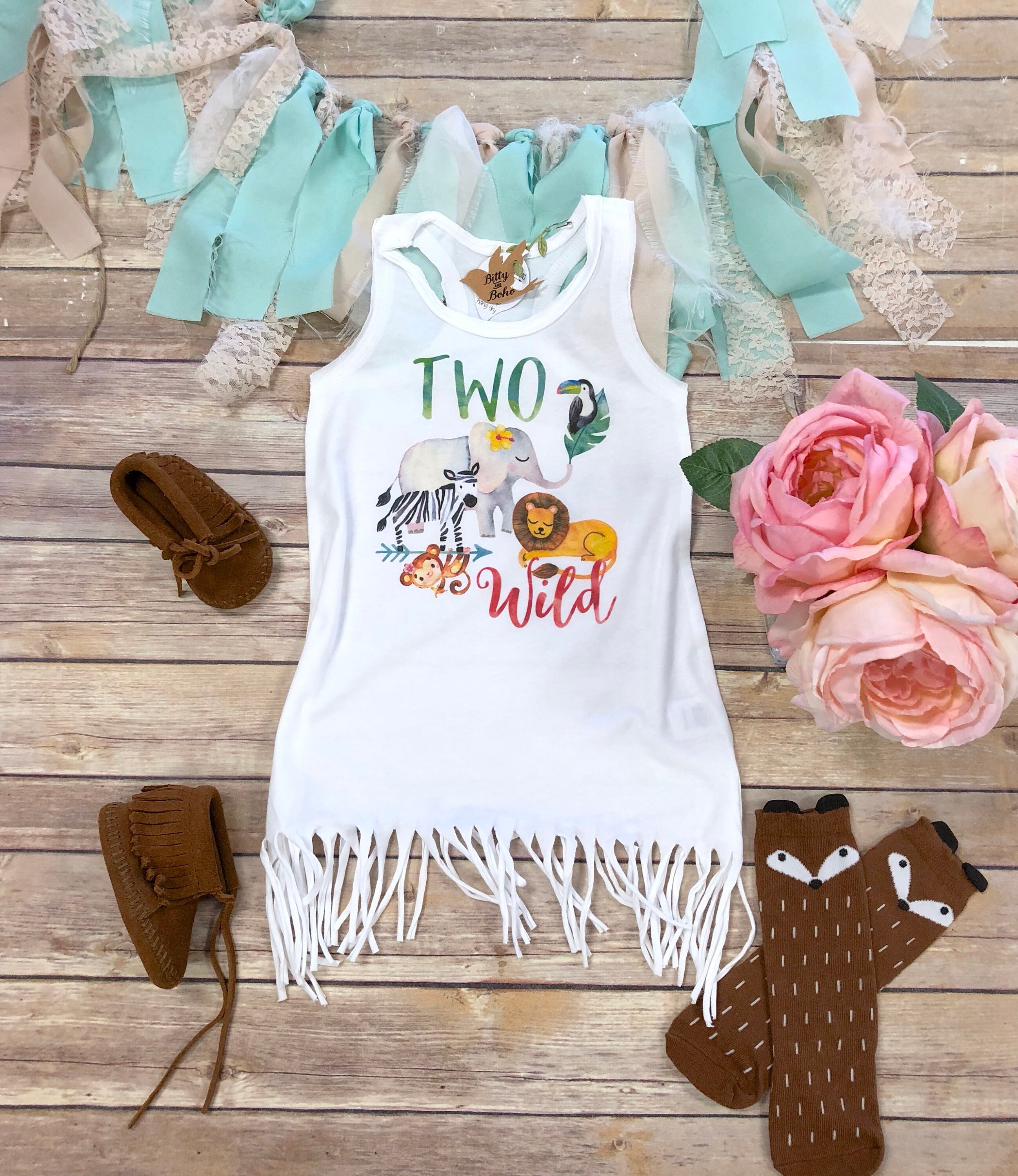 Second Birthday Outfit Girl Two Wild Shirt Dress 2nd Etsy