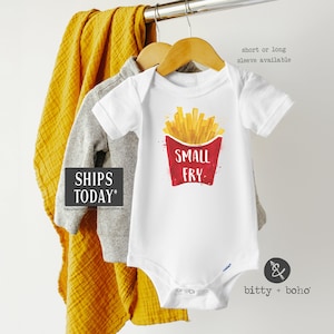 Kleine bak baby rompertje®, hipster baby, grappige baby rompertjes, babyshower cadeau, patat shirt, uniseks babykleertjes, patat romper
