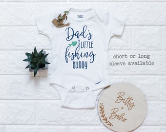 Unique Baby Gift, Fishing Onesie®, Dad Onesie, Daddy Onesie, Baby Shower Gift, Baby Boy Clothes, Fishing Buddy Bodysuit,Country Baby Clothes