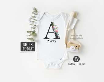 Custom Baby Onesie®, Custom Initial Onesie, Personalized Baby Gift, Name Onesie, Baby Shower Gift, Cute Baby Girl Clothes, Take Home Outfit