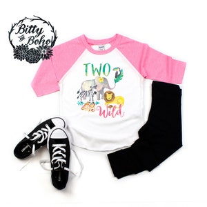 Second Birthday Shirt, Two Shirt, Two Wild Shirt, Zoo Birthday, Second Birthday Outfit, Pink Shirt, 2nd Birthday Outfit Girl, Two Years Old