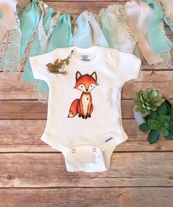 Baby Fox Onesie® Boho Baby Clothes Baby Shower Gift Fox