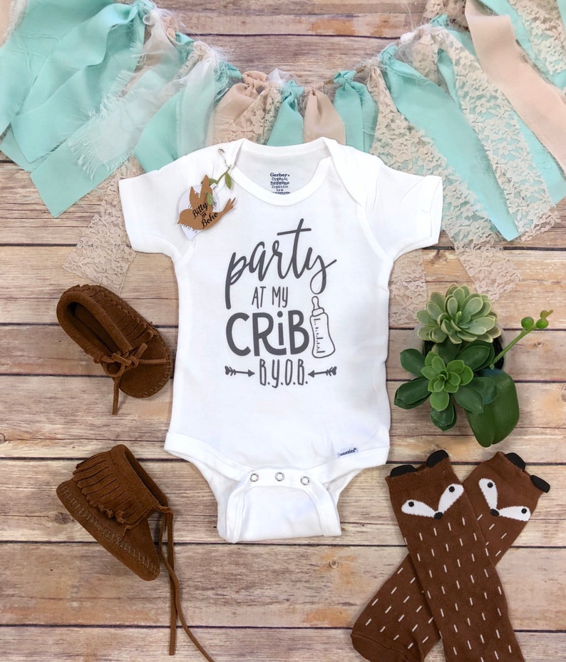 Party At My Crib Onesie® Baby Boy Clothes Baby Shower Gift Etsy