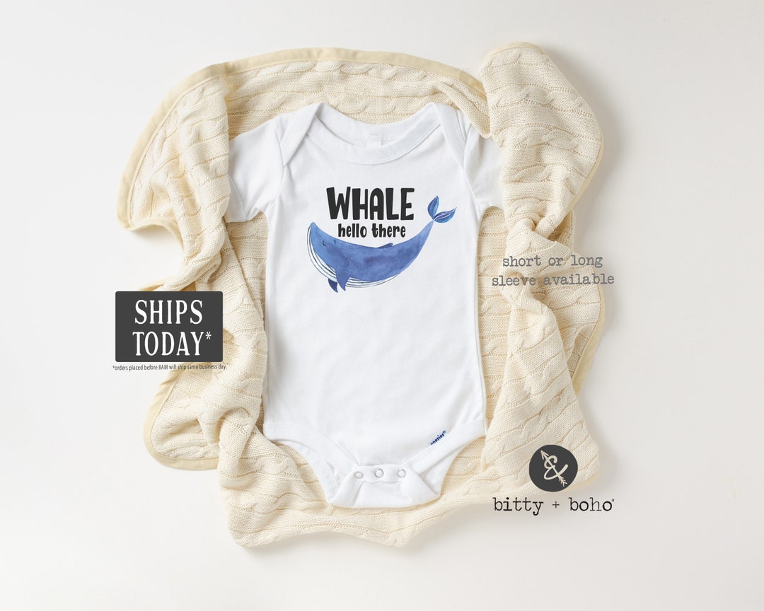 Whale Hello Onesie®, Whale Onesie, Baby Boy Clothes, Hipster Baby
