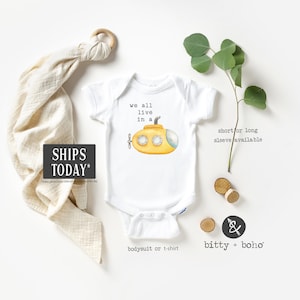 Yellow Submarine Onesie®, Ocean Onesie, Beatles Onesie, Beach Baby Shower, Cute Baby Boy Clothes,Beach Baby Onesie,Under the Sea Baby Shower