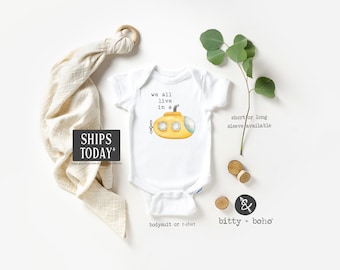 Gelbes U-Boot-Strampler®, Ozean-Strampler, Beatles-Strampler, Strand-Babyparty, niedliche Baby-Jungen-Kleidung, Strand-Baby-Strampler, unter der Meer-Babyparty