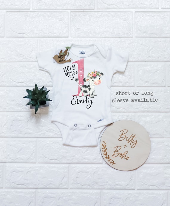 long sleeve 1st birthday onesie