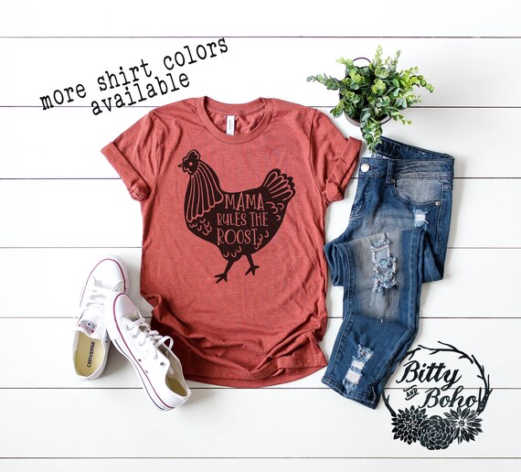Mama Rules The Roost T-Shirt - Chicken Gift Mother's Day Mama Rules The Roost T-Shirt - Chicken Gift Mother's Day