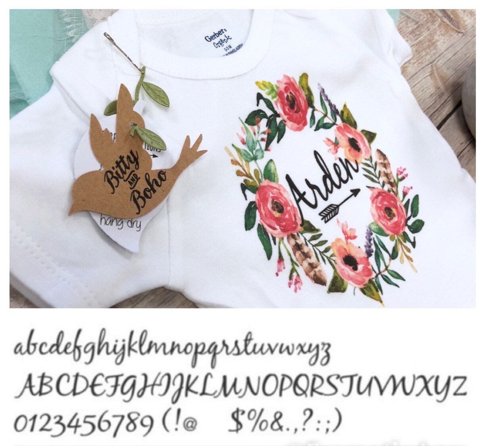 Baby Name Onesie® Custom Onesie Boho Baby Clothes Baby Girl Etsy