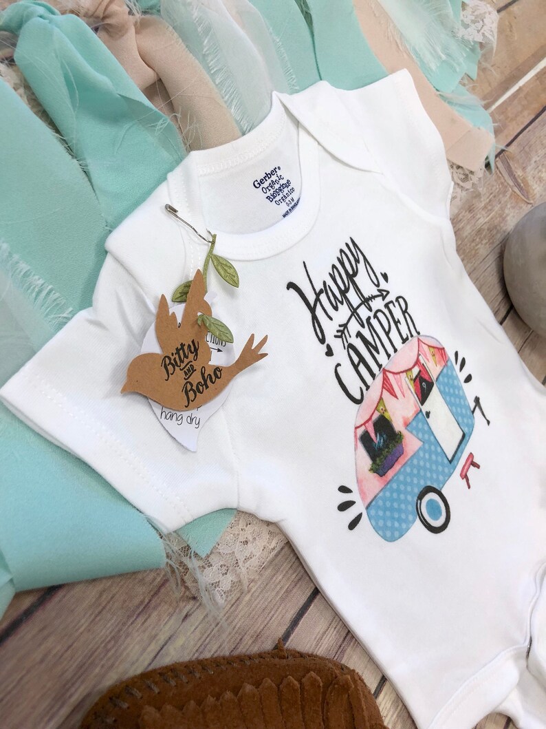 Happy Camper Onesie® Baby Girl Clothes Baby Shower Gift Etsy