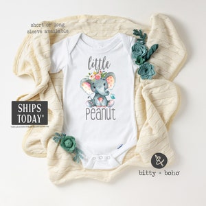 Little Peanut Onesie®, Baby Girl Clothes, Elephant Onesie, Cute Onesies, Newborn Photo Prop, Elephant Baby Shower Gift, Boho Baby Clothes