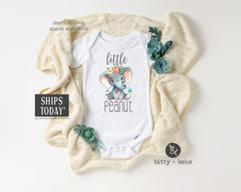 Little Peanut Onesie®, Baby Girl Clothes, Elephant Onesie, Cute Onesies, Newborn Photo Prop, Elephant Baby Shower Gift, Boho Baby Clothes