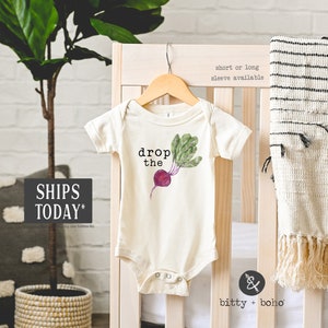 Vegetable Baby Bodysuit, Hippie Baby Bodysuit, Funny Baby Clothes, Baby Boy Clothes, Hipster Baby Clothes, Minimalist Baby Clothes, Beet