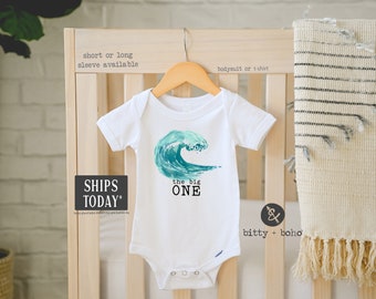 Surf Birthday Onesie®, First Birthday Shirt, The Big One Shirt, First Birthday Boy, Surfer Birthday, Ocean Wave Shirt, 1st Birthday Boy Tee