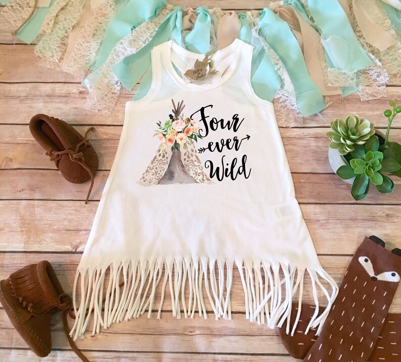 Download Fourth Birthday Outfit Girl Four Ever Wild Birthday Dress ...