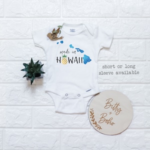Hawaii Body®, Baby-Dusche-Geschenk, Hawaii-Baby, Schwangerschaft offenbaren, Aloha Onesie, Baby-Jungen-Kleidung, Hawaii-Insel-Baby-Body, Ananas