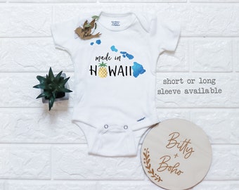 Hawaii Onesie®,  Baby Shower Gift, Hawaii Baby, Pregnancy Reveal, Aloha Onesie, Baby Boy Clothes, Hawaiian Island Baby Bodysuit, Pineapple